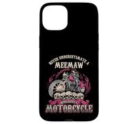 Meemaw T-Shirt de Motard avec Inscription « Never Underestimate Motorcycle Grandma » Coque pour iPhone 15 Plus