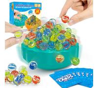 Meemazi Jeu d'équilibre de billes pour enfants - 60 billes colorées et 15 cartes de défi, jeux de société familiaux amusants pour enfants et adultes, jeu de cadeaux de fête de Noël pour adolescents