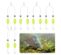 Meemion Lot de 5 Hameçon Double Antifond,Hameçon Double Inversée avec Ligne de Fond Inversée,Hamecon Peche,Adaptés à la Pêche en Mer et en Eau Douce Crochets à Appâts Accessoires