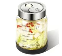 Meenewching Bocal de fermentation avec valve de purge de 1 l, récipient alimentaire Kimchi, bocal hermétique pour kimchi, choucroute, concombres, passe au lave-vaisselle, pour la fermentation, le