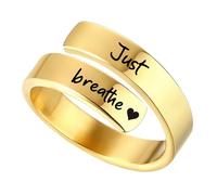 MeeQee Bague Femme en Argent 925 Bague d'inspiration RéglableOuvertes Bande Torsadée en Spirale en Acier Inoxydable Cadeau d'encouragement pour Femmes et Filles (Or)