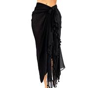 MeeQee Femme Sarong Paréo Beach Franges Longue Robe de Plage Robe Funky Casual Bikini Cover Up Sexy Châle Vacances Ete Natation Jupes Beach Wrap