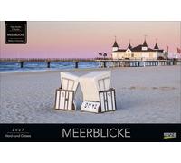 Meerblicke - Nord- und Ostsee 2027: Großer Foto-Wandkalender von der Küste und dem Meer in Deutschland. Edler schwarzer Hintergrund. PhotoArt Panorama Querformat: 58x39 cm.