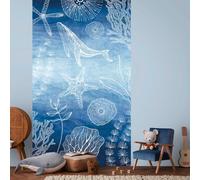 A.S. Création – Papier peint intissé Lilly & Luis – Animaux marins – Bleu/Blanc – 1,59×2,80 m