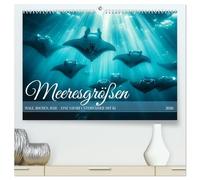 Meeresgrößen (hochwertiger Premium Wandkalender 2026 DIN A2 quer), Kunstdruck in Hochglanz: Die schwebenden Giganten der Meere - Wale, Rochen, Haie