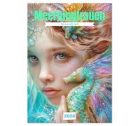 Meerjungfrauen - Märchenhafte Welt (Wandkalender 2026 DIN A2 hoch), CALVENDO Monatskalender: Anmutige Fabelwesen