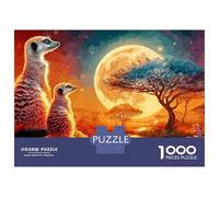 Meerkat Amour Puzzle 1000 PiècesPaire de Meerkat Adulte Papier Recyclé pour Passionnés Stimuler l'esprit pour Cadeaux Corporatifs Qualité Premium 38x26cm/1000pcs