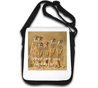 Meerkats What are You Looking at Funny Slogan Sac à bandoulière Blanc, blanc, Taille unique