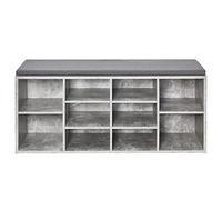 Meerveil Banc à Chaussures, Bois d'ingénierie, Gris, 104D x 30,5W x 45H cm