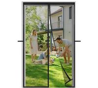 Meet Beauty Moustiquaire Magnetique Porte Fenetre 95x115cm, 3ᵉ Génération Anti-vent, Installation Facile, Multi Tailles Disponibles, Noir