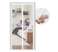 Meet Beauty Moustiquaire Porte Fenêtre 145x185cm | Moustiquaire de Porte Haute Qualité | Installation Facile sans Perçage, Idéal pour l'Été - Blanc