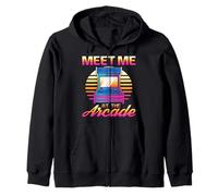 Meet Me at The Arcade Vaporwave Retro Joueur Jeux Vidéo Sweat à Capuche