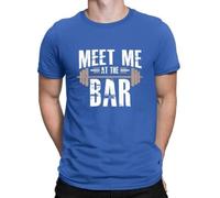 Meet Me at The Bar Funny Workout for Gym T Shirt Summer Style Cotton Kawaii Designs Family S - 3XL Fashion