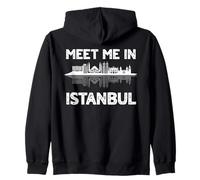 Meet Me in Istanbul Skyline Design Bosphore Türkiye Travel Sweat à Capuche