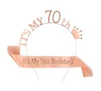 Meet-shop Couronne Anniversaire Ans,Bandeau Anniversaire Tiara Cristal Couronne Bandeau 70th Anniversaire Fille Sash Anniversaire pour Couronne de Mariée Proms de Mariage Concours Princesse Parties