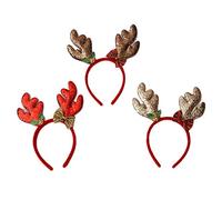 Meet-shop Serre Tête de Bois,Bandeau de Noël 3 pièces Renne Antlers Bandeaux pour des Gamins Adultes pour Halloween fête de Pâques