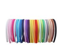 Meet-shop Serre-Tête Satin,Bandeau en Satin 26 Pcs Serre-tête en Plastique Bandeaux en Satin Fibre 10mm Multicolore Serre-tête Cheveux pour Femme Fille Enfant Décoration Accessoire de Cheveux
