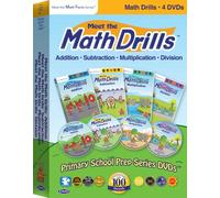Meet the Math Drills Lot de 4 DVD (addition, soustraction, multiplication et division)