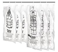 Meetall Lot de 6 sacs de rangement sous vide réutilisables avec cintres, comprend 3 pièces de petite taille de 67 x 90 cm et 3 pièces de long de 67 x 110 cm.