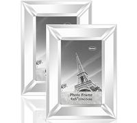 Meetart Lot de 2 cadres photo miroir 10 x 15 cm pour décoration d'intérieur, à suspendre au mur ou à poser sur une table