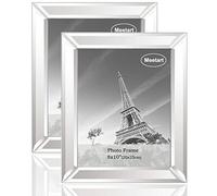 Meetart Lot de 2 cadres photo miroir argentés 20,3 x 25,4 cm pour accrocher au mur ou poser sur une table