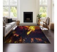 MeeTe Tapis 3D Cool Line Light Style Elden Ring - Paillasson Indispensable pour Chambre D'adolescent Ou d'enfant, Idéal pour Salle De Jeux Électroniques (Ring 02,120x160 cm)