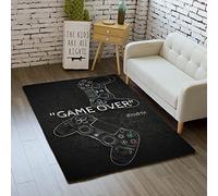 Tapis Chambre Moderne Gamer Contrôleur Antidérapant Graffiti Jeu Console Décoration Tapis Bleu Noir Violet Rose Flanelle Tapis Doux pour Adolescent Enfant Garçon Homme (150_x_200_cm,Couleur 04)