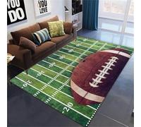 MeeTe Tapis De Salon, De Terrains De Football Et De Basket, De Canapé, De Table Basse, De Luxe, Haut De Gamme, Léger, pour Chambre À Coucher, De Chevet, Lavable (Rugby,140x200cm)