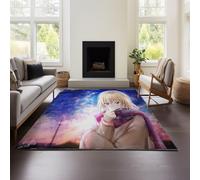 MeeTe Tapis De Salon, FateGrand Order, À Poils Courts, Décoratif, Moelleux, Doux, Lavable Et Antidérapant, Moderne Et Uni, pour Chambre d'enfant, Chevet (FateGrand 03,80x160cm)