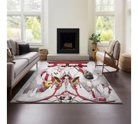 MeeTe Tapis Épais Imitation Cachemire Azur Lane, Style Marocain, pour Salon, Chambre À Coucher, Canapé, Table Basse, Couverture, Style Ethnique, Américain, Country, Rétro (AZ 03,100x150 cm)