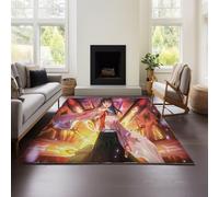 MeeTe Tapis Moelleux Et Antidérapant pour Salle À Manger Ou Chambre À Coucher, Motif Heaven Burns Red Carpet (HBR 01,80x160cm)