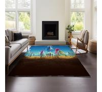 MeeTe Tapis No Man's Sky pour Salon 120 X 160 Cm, Tapis De Chambre, Lavable en Machine, Antidérapant, Doux Et Moelleux, Motif Tie-Dye (Sky 02,120x180cm)