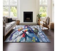 MeeTe Tapis Rouge Heaven Burns pour Salon 120 X 160 Cm, Tapis De Chambre, Lavable en Machine, Antidérapant, Doux Et Moelleux, Motif Tie-Dye (HBR 01,160x240cm)
