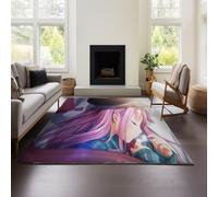 MeeTe Tapis Rouge Heaven Burns pour Salon 120 X 160 Cm, Tapis De Chambre, Lavable en Machine, Antidérapant, Doux Et Moelleux, Motif Tie-Dye (HBR 02,160x240cm)