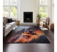 MeeTe Tapis War Thunder pour Salon 120 X 160 Cm, Tapis De Chambre, Lavable en Machine, Antidérapant, Doux Et Moelleux, Motif Tie-Dye (War Thunder 01,160x240cm)