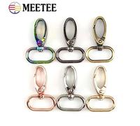 Meetee 10 pièces 16-38 mm Mousquetons pivotants en métal pour sangles de sac, boucles de fixation pour sangles, mousquetons à ressort, porte-clés, accessoires GunBlack
