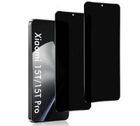 Meeter Lot de 2 films de protection d'écran en verre blindé pour Xiaomi 15T / 15T Pro - Film de protection d'écran anti-espion - Dureté 9H - Film en verre trempé sans bulles