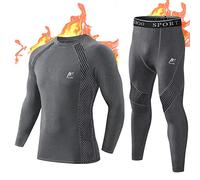 MeetHoo Ensemble de sous-vêtement Thermiques Homme, Quick Dry Fonctionnels Base Layer Maillot Manches Longues & Pantalon pour Ski Running Sports