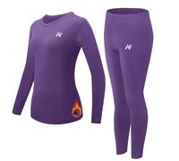 MeetHoo Ensemble de sous-vêtements Thermiques Femme Baselayer, Manches Longues, Haut Maillot de Corps + Pantalon Bas Hiver Ski Sport