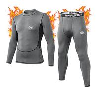 MeetHoo Ensemble de sous-vêtements Thermiques Homme Baselayer, Manches Longues, Haut Maillot de Corps + Pantalon Bas Hiver Ski Sport