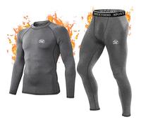 MeetHoo Ensemble de sous-vêtements Thermiques Homme, Sport Baselayer, Manches Longues, Haut Maillot de Corps + Pantalon Bas Hiver Ski