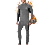MeetHoo Ensemble de sous-vêtements Thermiques pour Homme avec Doublure Polaire et col Montant Jeu de Couches de Base