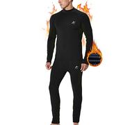 MeetHoo Ensemble de sous-vêtements Thermiques pour Homme avec Doublure Polaire et col Montant Jeu de Couches de Base