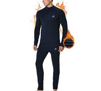 MeetHoo Ensemble de sous-vêtements Thermiques pour Homme avec Doublure Polaire et col Montant Jeu de Couches de Base