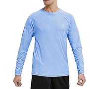 MeetHoo Rashguard Homme Manches Longues UPF 50+ Loose Stretch Protection UV Chemise de Bain à Manches Longues pour Surf Natation Plongée Plage