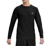 MeetHoo Rashguard Homme Manches Longues UPF 50+ Loose Stretch Protection UV Chemise de Bain à Manches Longues pour Surf Natation Plongée Plage
