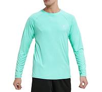 MeetHoo Rashguard Homme Manches Longues UPF 50+ Loose Stretch Protection UV Chemise de Bain à Manches Longues pour Surf Natation Plongée Plage
