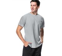 MeetHoo T-Shirt Homme, Tee Shirt Sport Manche Courte Rashguard Rash Vest Anti-UV UPF 50+ Sun Protect Tops Running Fitness Surfing,Gris,M