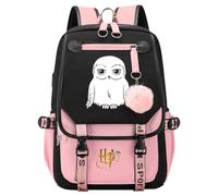 Meetiger Grand sac à dos scolaire femmes, sac d’école hibou, sac à dos Harry Magic adolescent, 7~15 Grade Student Pack Pink-A