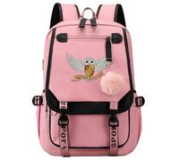 Meetiger Harry Magic Cartable pour filles Hibou Ordinateur portable Rucksack Dames Jeunes Enfants Sac à dos de voyage 7~15 Grade Student Pack Rose-B